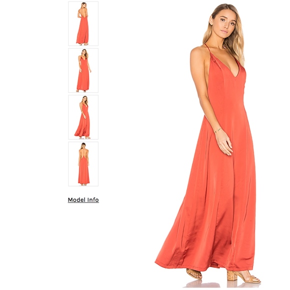 by the way Rust Red Satin Maxi Dress NWT Sz Small - Picture 7 of 8